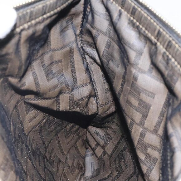 FENDI Zucca Canvas Clutch Bag Brown Black gold - Picture 11 of 15